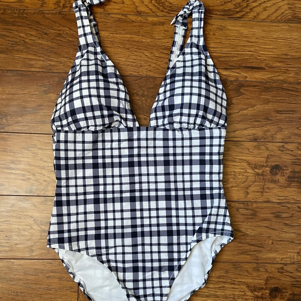 NWT J. Crew tie-shoulder one-piece swimsuit